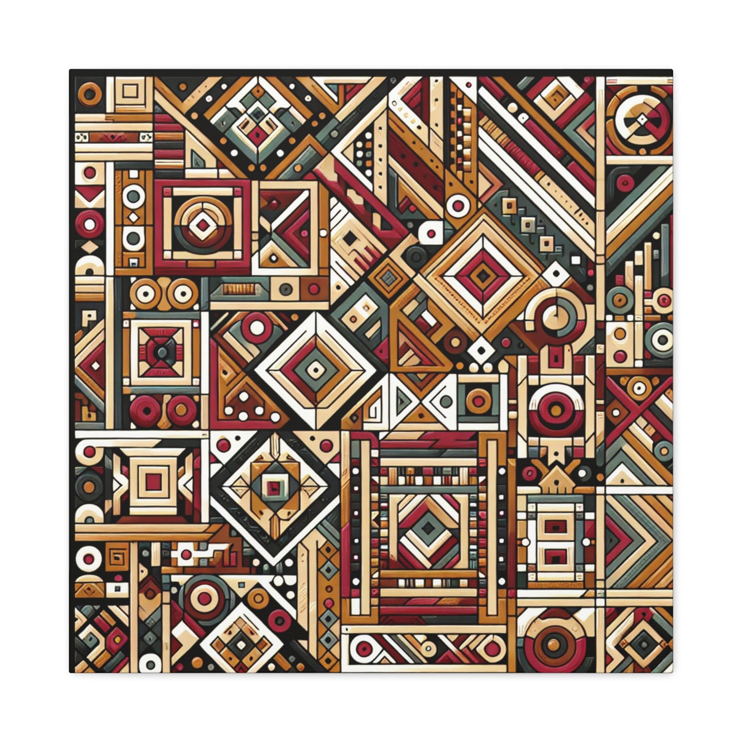 "Native Geometry" - Framed Canvas Print Colourful Wall Art