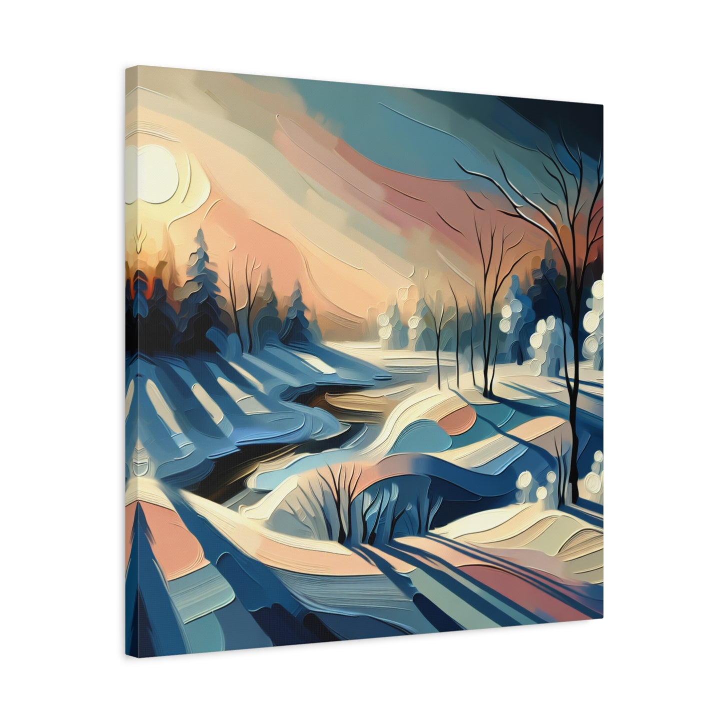 "Winter's Glow" - Framed Canvas Print Colourful Wall Art