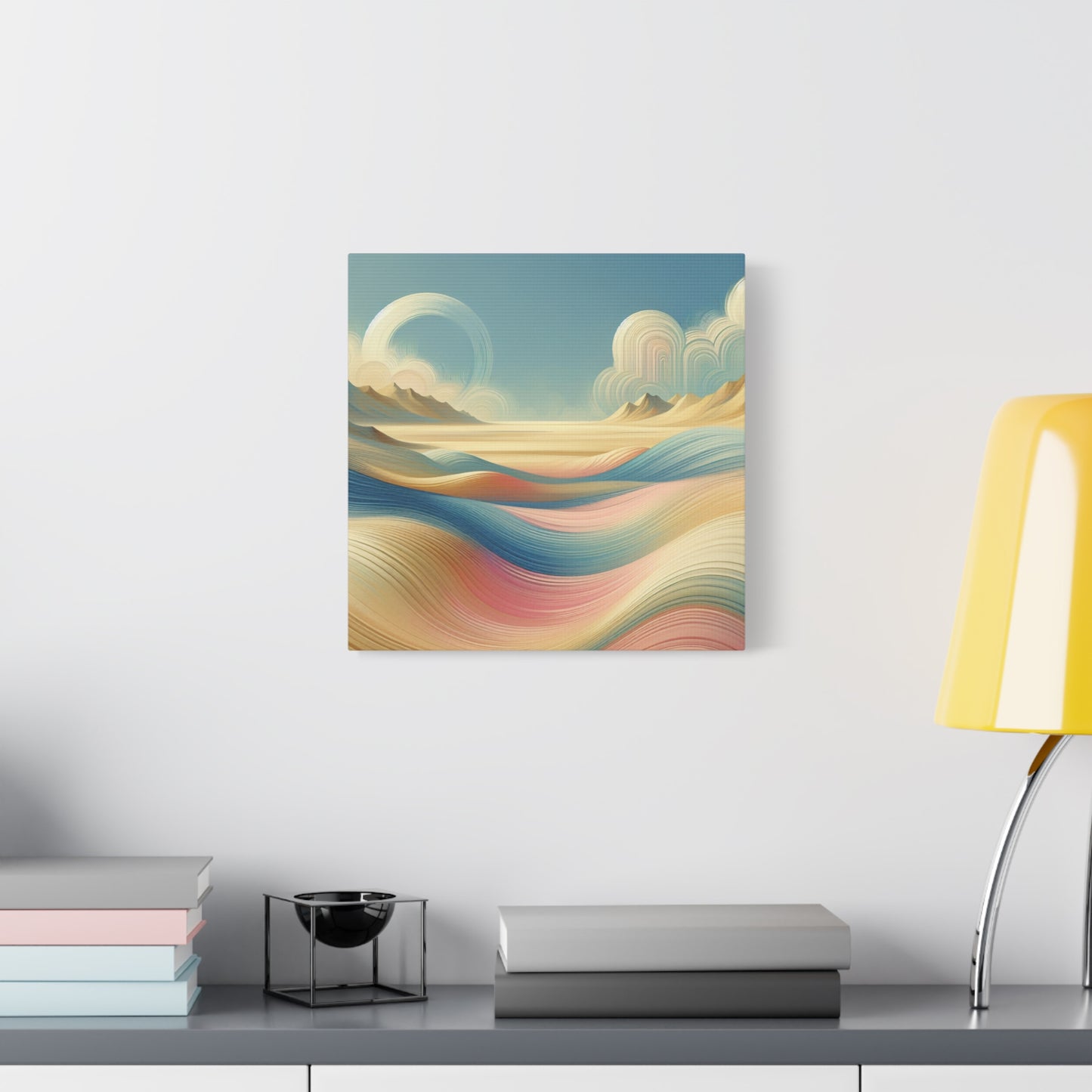 "Pastel Desert Dreams" - Framed Canvas Print Colourful Wall Art