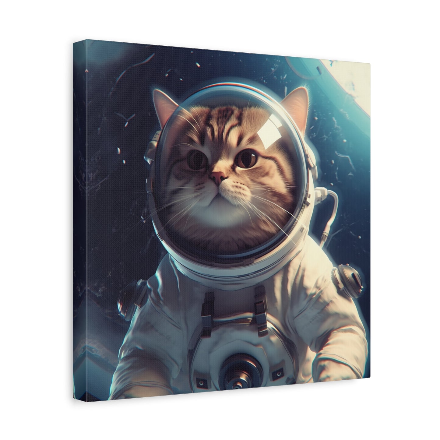 "Space Pupper Art" - Framed Canvas Print Colourful Wall Art