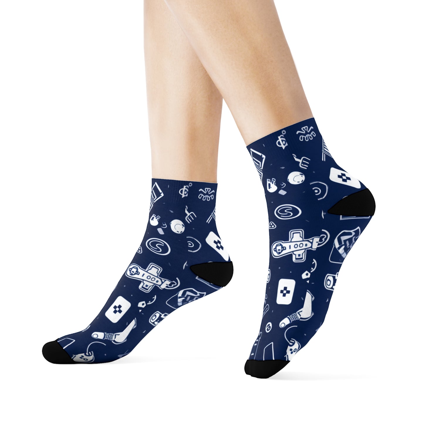 "Emoji Mania: Playful & Whimsical Crew Socks with Charming Characters and Adorable Patterns for Fun and Fashionable Feet!" - Men and Women Crew Socks Combed Athletic Sports Casual Classic