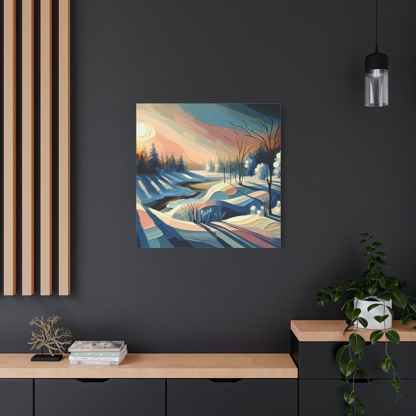 "Winter's Glow" - Framed Canvas Print Colourful Wall Art