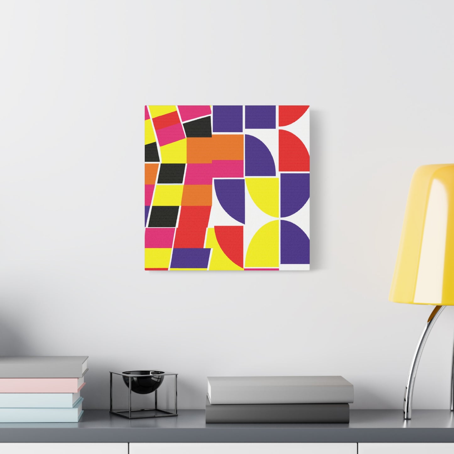 "Optical Visionscape" - Framed Canvas Print Colourful Wall Art