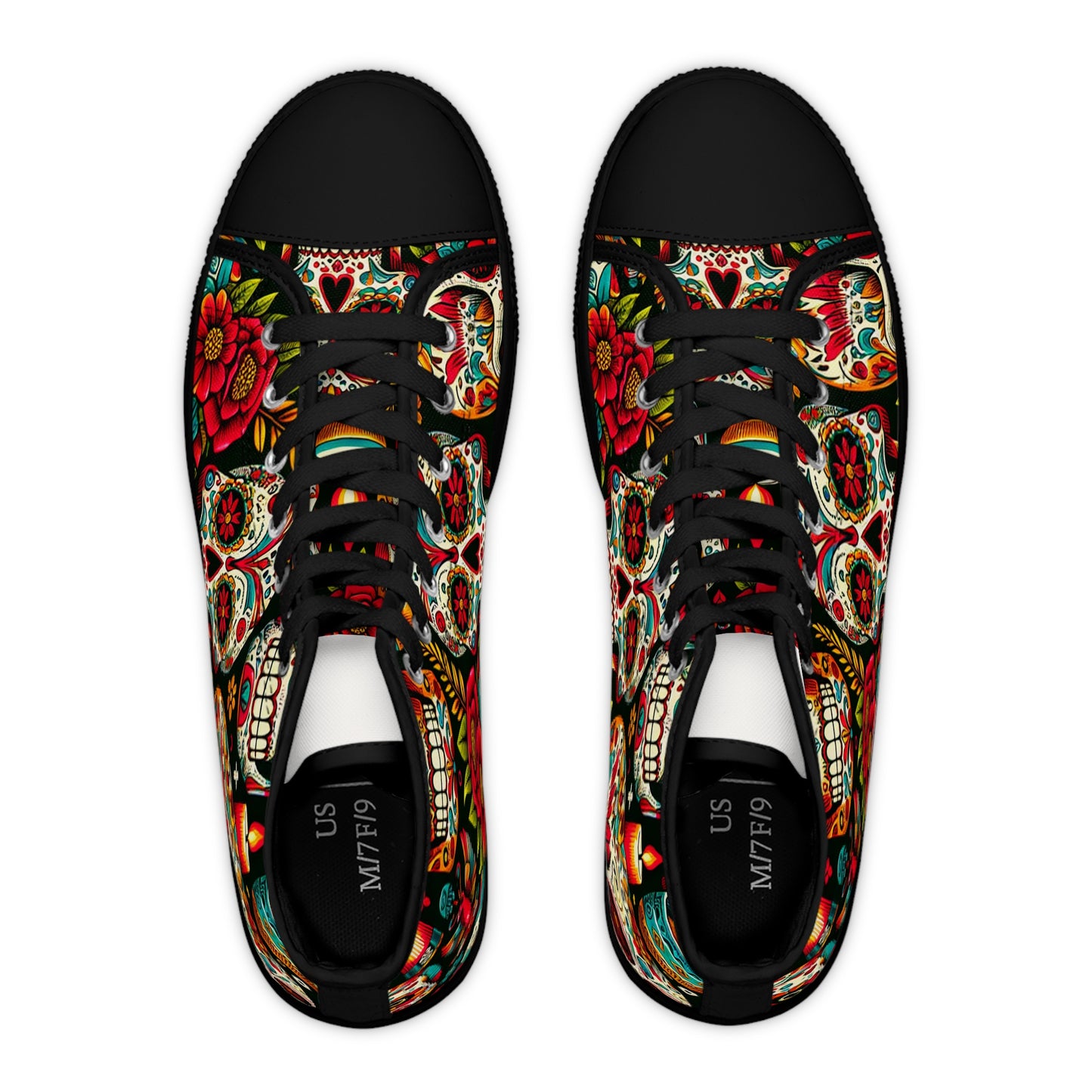 "Day of the Dead Delight High-Tops: A Vibrant Fusion of Mexican Culture and Contemporary Design"- High Top Trainers Fashion Sneakers