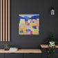 "Urban Geometry" - Framed Canvas Print Colourful Wall Art