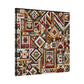 "Native Geometry" - Framed Canvas Print Colourful Wall Art