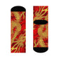 "Crimson & Gold Dragon Phoenix Crew Socks: A Fusion of Eastern Elegance and Mythical Inspiration" - Men and Women Crew Socks Combed Athletic Sports Casual Classic