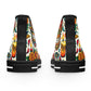 "Calavera Classics: A Colorful High-Top Sneaker Inspired by Day of the Dead Skulls and Traditional Textile Designs"- High Top Trainers Fashion Sneakers