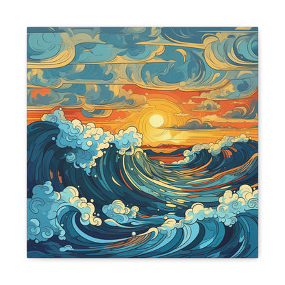 "Seaside Splash" - Framed Canvas Print Colourful Wall Art