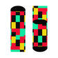 "Pixel Pop Crew Socks: Bold and Bright 16-Bit Textile Designs for Retro Gamers" - Men and Women Crew Socks Combed Athletic Sports Casual Classic