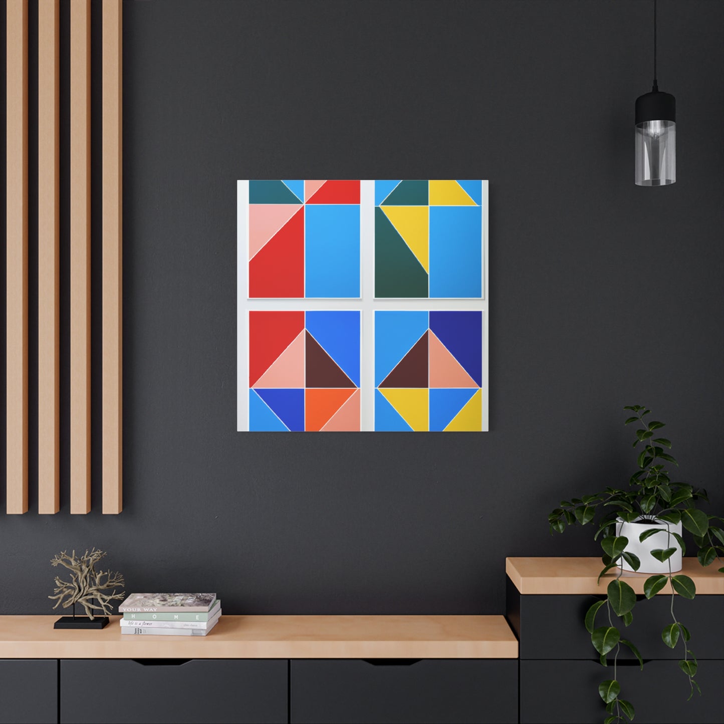 Geometric Triad Art - Canvas