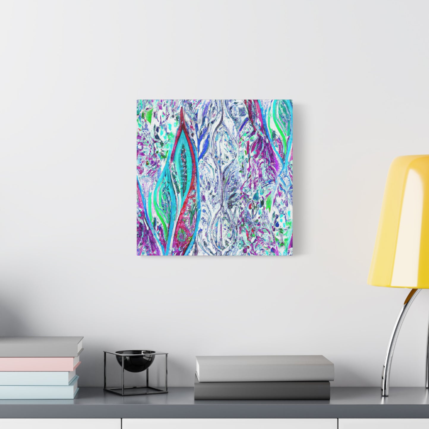 "Whimsical Winter Woods" - Framed Canvas Print Colourful Wall Art