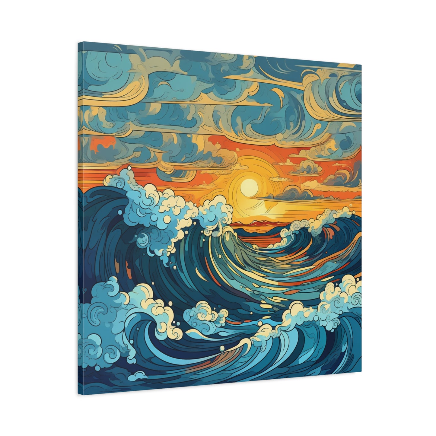 "Seaside Splash" - Framed Canvas Print Colourful Wall Art