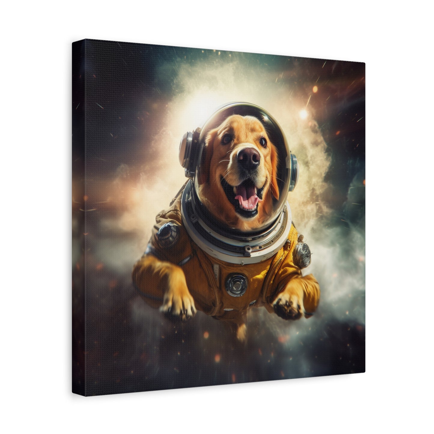 "SpacePup Art" - Framed Canvas Print Colourful Wall Art