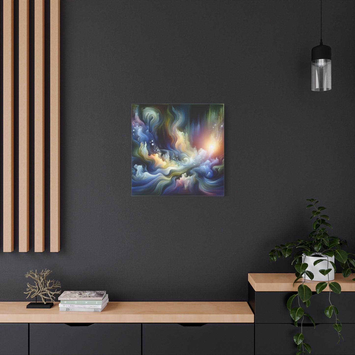 "Organic Ocean Abstract" - Framed Canvas Print Colourful Wall Art