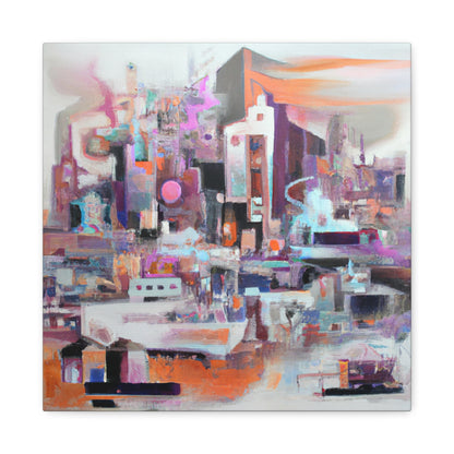 "Surreal Skyline: Abstract Harmony" - Framed Canvas Print Colourful Wall Art