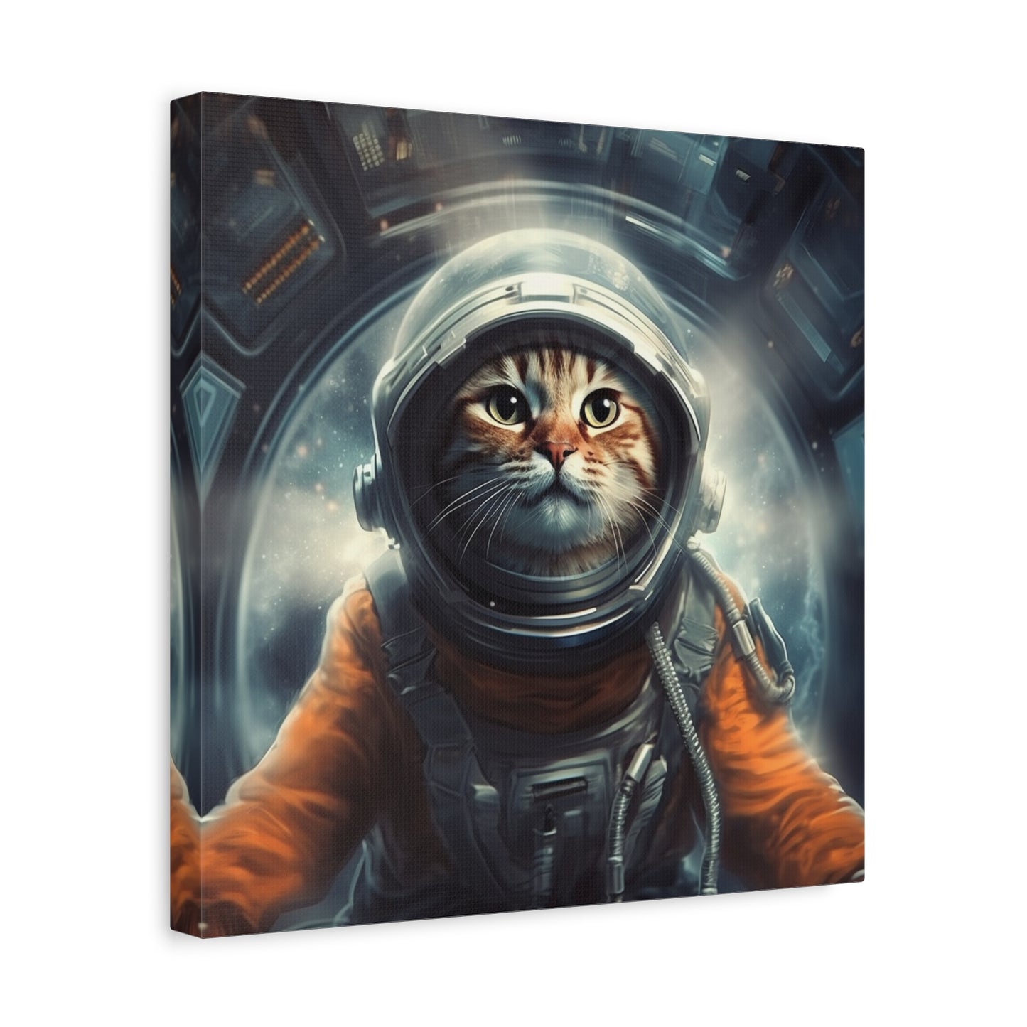 "Pawsome Space Art" - Framed Canvas Print Colourful Wall Art