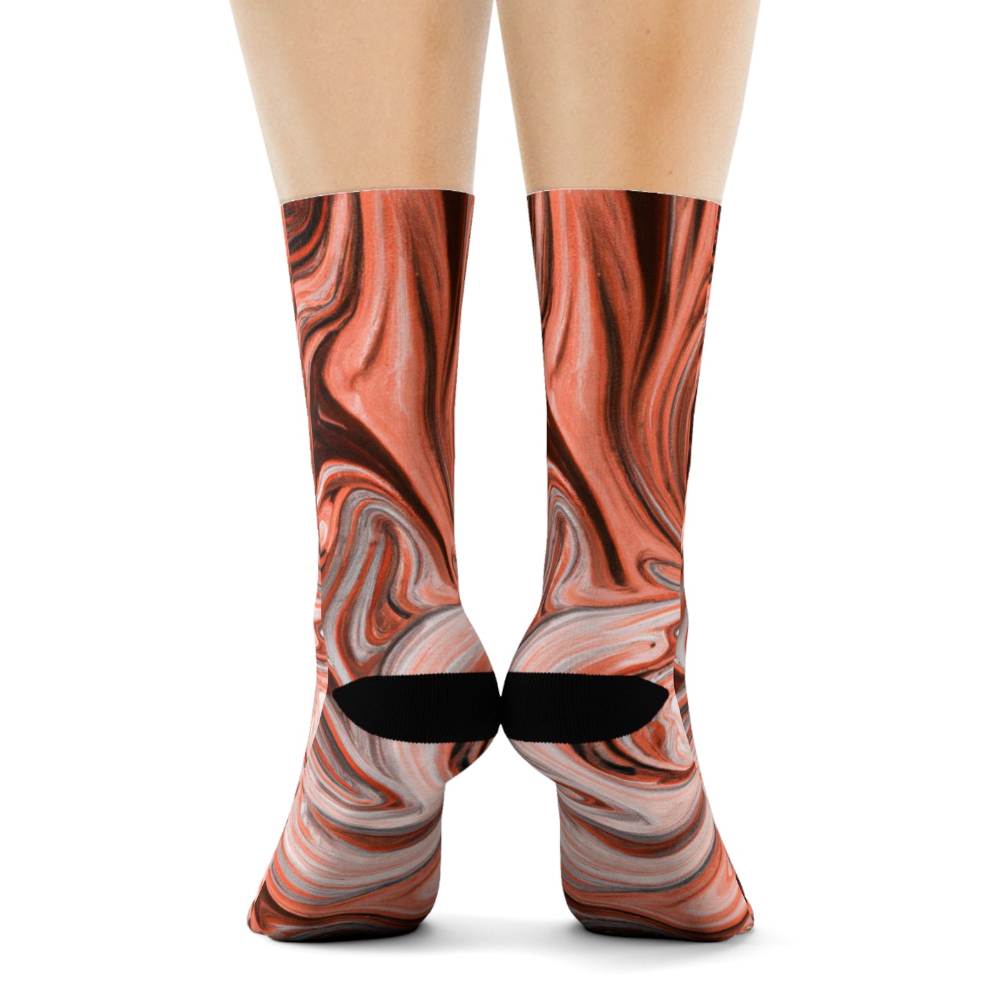 "Rose Gold Marble Swirl Crew Socks: A Chic Blend of Elegance and Comfort!" - Men and Women Crew Socks Combed Athletic Sports Casual Classic