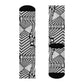 "Escher Euphoria: Optical Illusion Crew Socks for the Mind-Bending Fashionista" - Men and Women Crew Socks Combed Athletic Sports Casual Classic