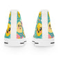 "Emoticon Couture: Whimsical High-Top Sneakers with Playful Emoji Print" - High Top Trainers Fashion Sneakers