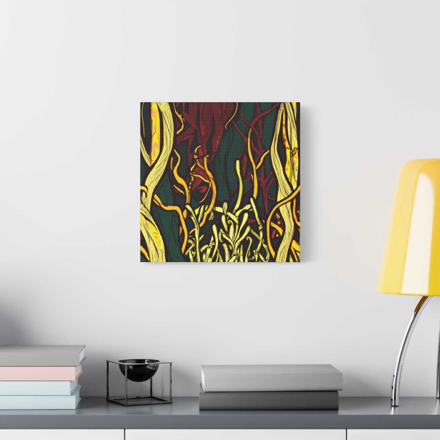 "Alien Organics: Neon Noir" - Framed Canvas Print Colourful Wall Art