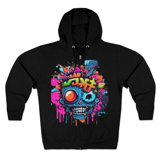 "Urban Tag Hoodie" - Hoodies Zip Up Long Sleeve Fleece Sweatshirts Hoodies