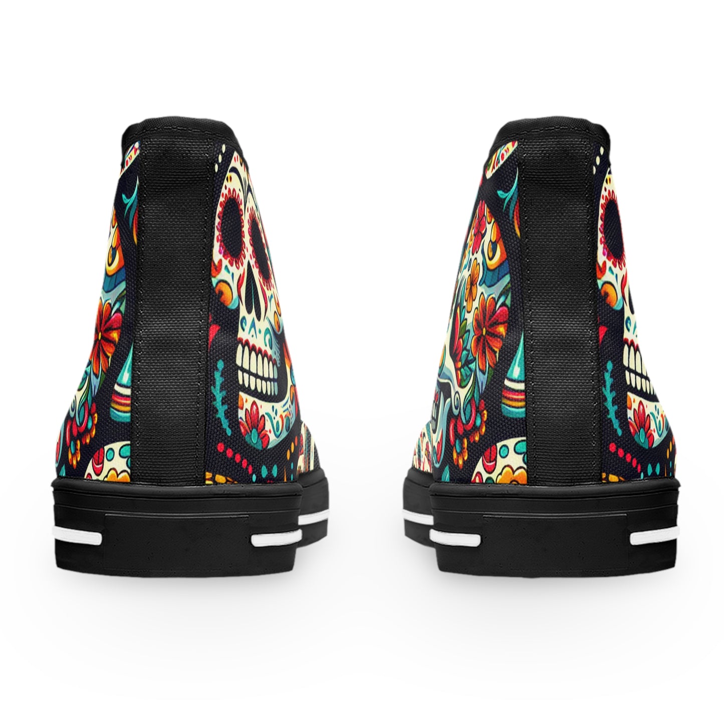 "Introducing the "Dia de los Muertos" High-Top Sneaker: Vibrant and Bold Celebratory Skulls Meet Classic Mexican Artistry. Step into the colorful traditions and vibrant energy- High Top Trainers Fashion Sneakers