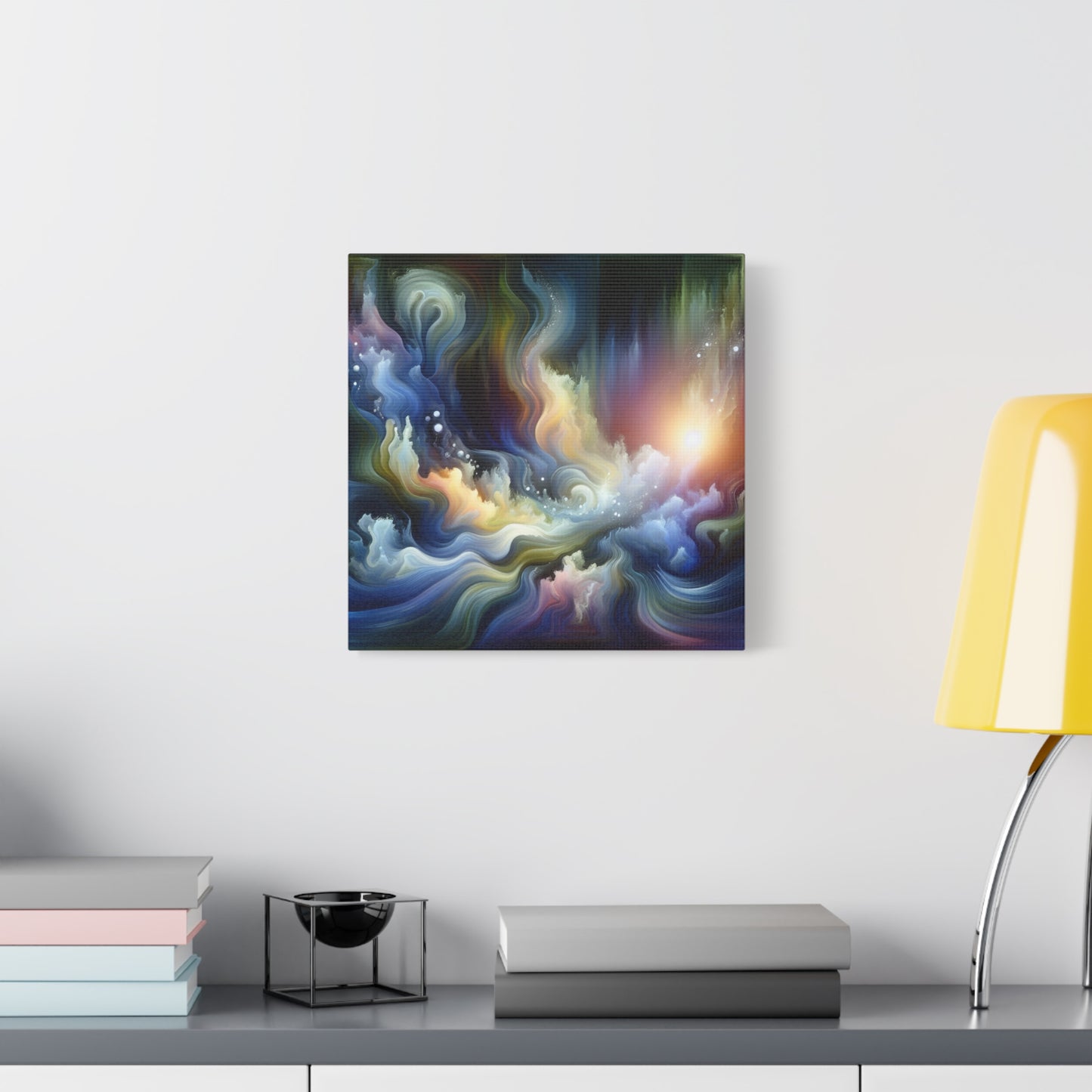 "Organic Ocean Abstract" - Framed Canvas Print Colourful Wall Art