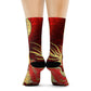 "Dragon and Phoenix Dynasty Crew Socks: A Majestic Fusion of Crimson and Gold Asian Textiles!" - Men and Women Crew Socks Combed Athletic Sports Casual Classic