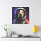 "Space Paws Art" - Framed Canvas Print Colourful Wall Art