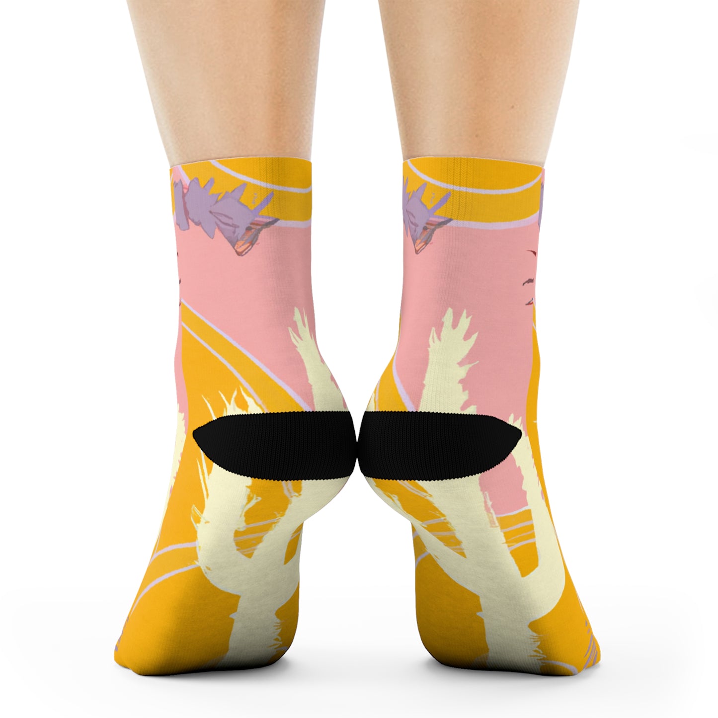 "Desert Dreams: Pastel Cactus and Succulent Crew Socks - Experience Comfort and Style in Every Step!" - Men and Women Crew Socks Combed Athletic Sports Casual Classic