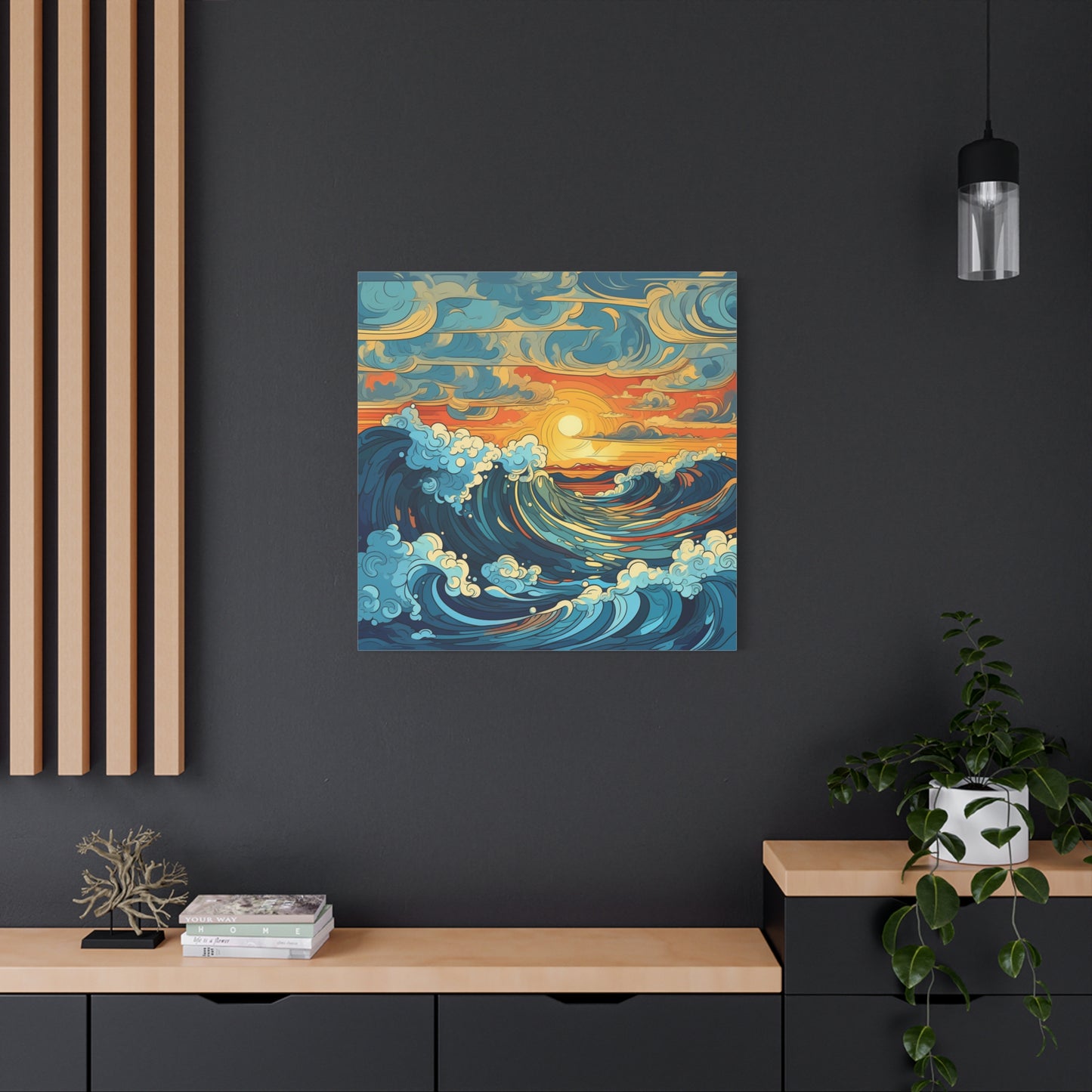 "Seaside Splash" - Framed Canvas Print Colourful Wall Art