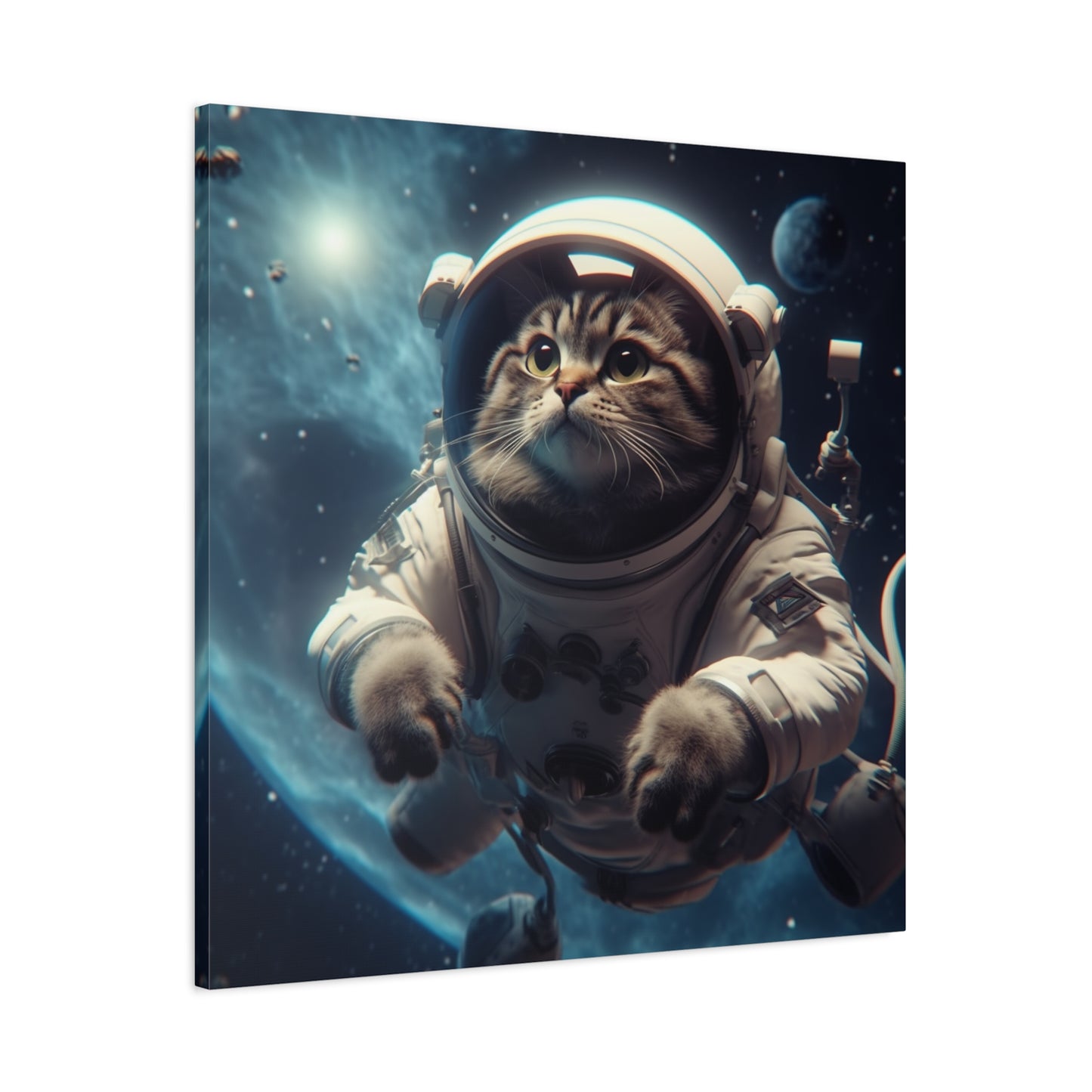 "Space Pet Art" - Framed Canvas Print Colourful Wall Art