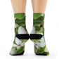 "Spring Blossom Collection: Delicate Apple Blossom Crew Socks in Refreshing Orchard-Inspired Textile" - Men and Women Crew Socks Combed Athletic Sports Casual Classic