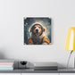 "Space Pup Print" - Framed Canvas Print Colourful Wall Art