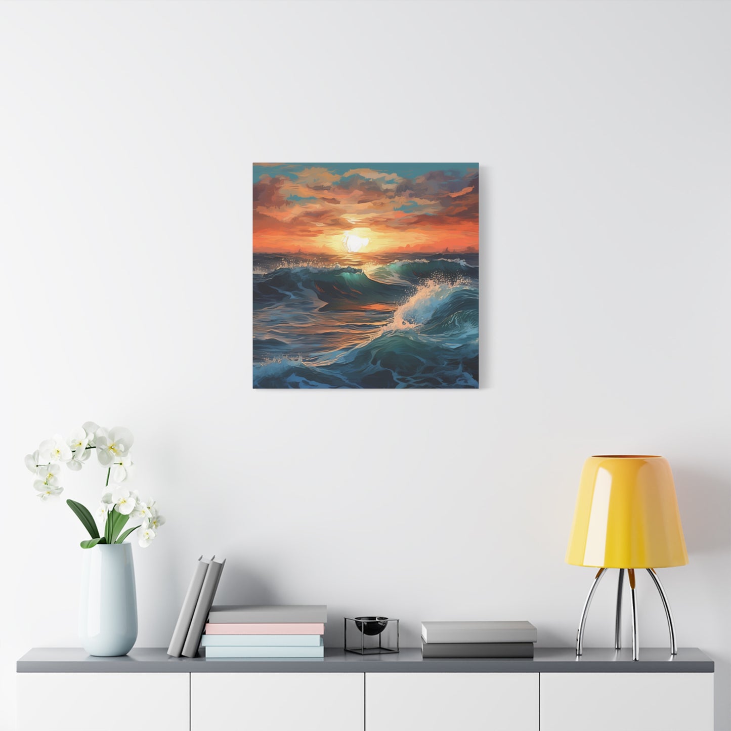 "Oceanic Vibes" - Framed Canvas Print Colourful Wall Art