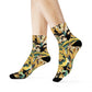 "Golden Royalty Crew Socks: Baroque-Inspired Textile with Intricate Scrolls and Florals" - Men and Women Crew Socks Combed Athletic Sports Casual Classic