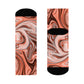 "Rose Gold Marble Swirl Crew Socks: A Chic Blend of Elegance and Comfort!" - Men and Women Crew Socks Combed Athletic Sports Casual Classic