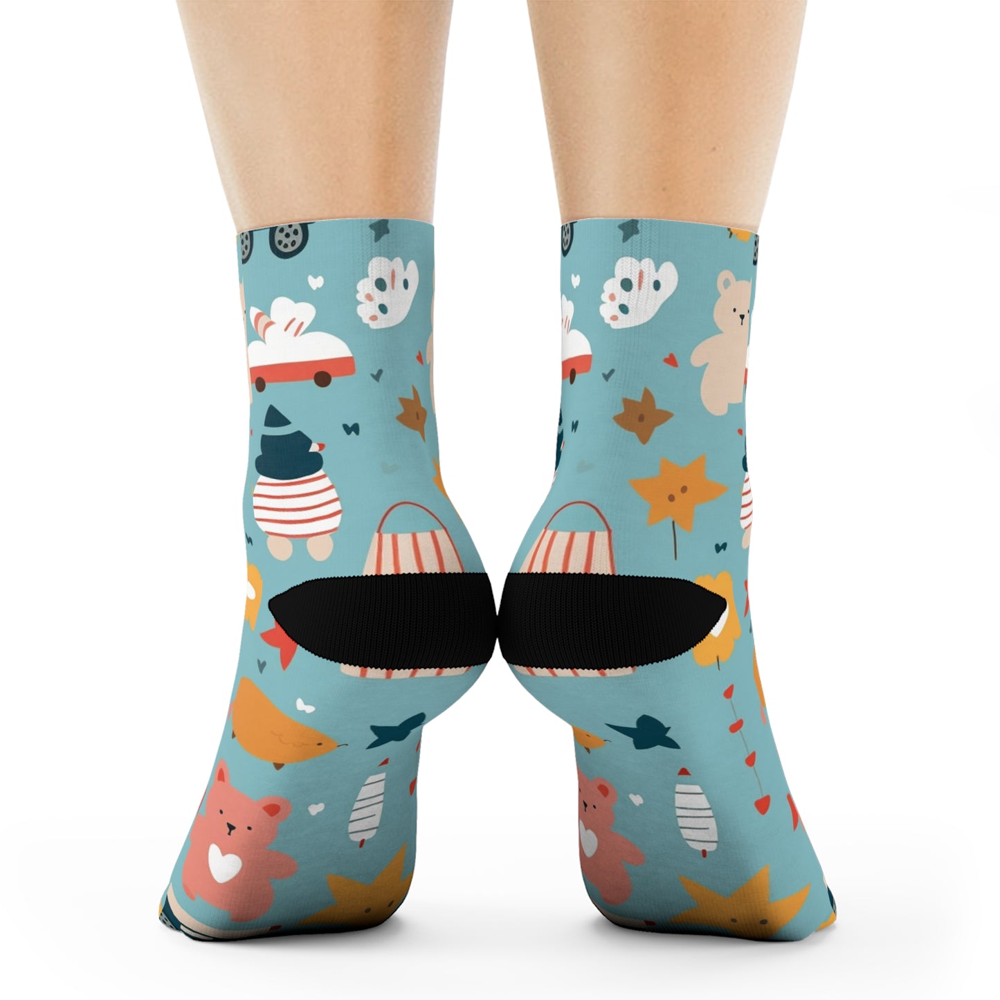 "Step Into Fun: Emoji and Cute Image Crew Socks with Playful Patterns!" - Men and Women Crew Socks Combed Athletic Sports Casual Classic