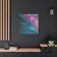 "Galactic Teal Dreams" - Framed Canvas Print Colourful Wall Art