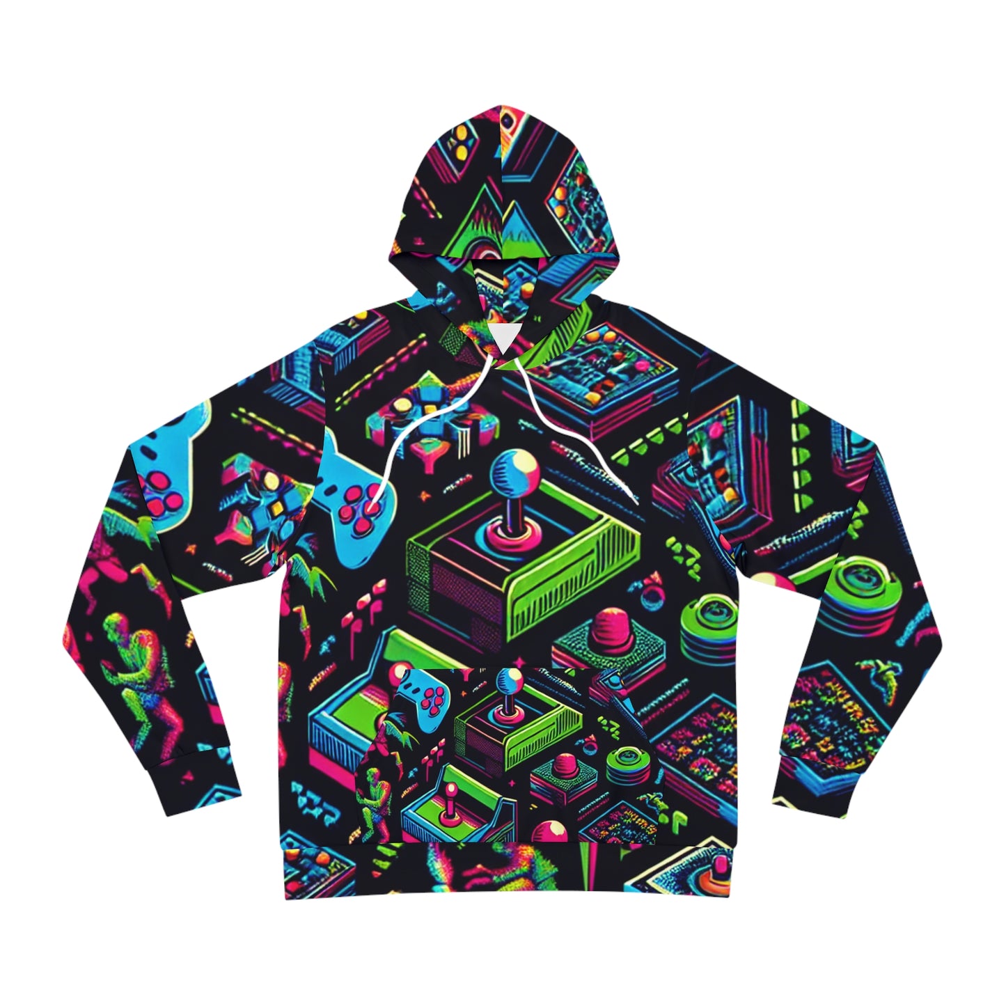 "Retro Arcade Coat" - Hoodies 3d Print Jumpers with Pockets Long Sleeve Sweatshirt Casual Streetwear