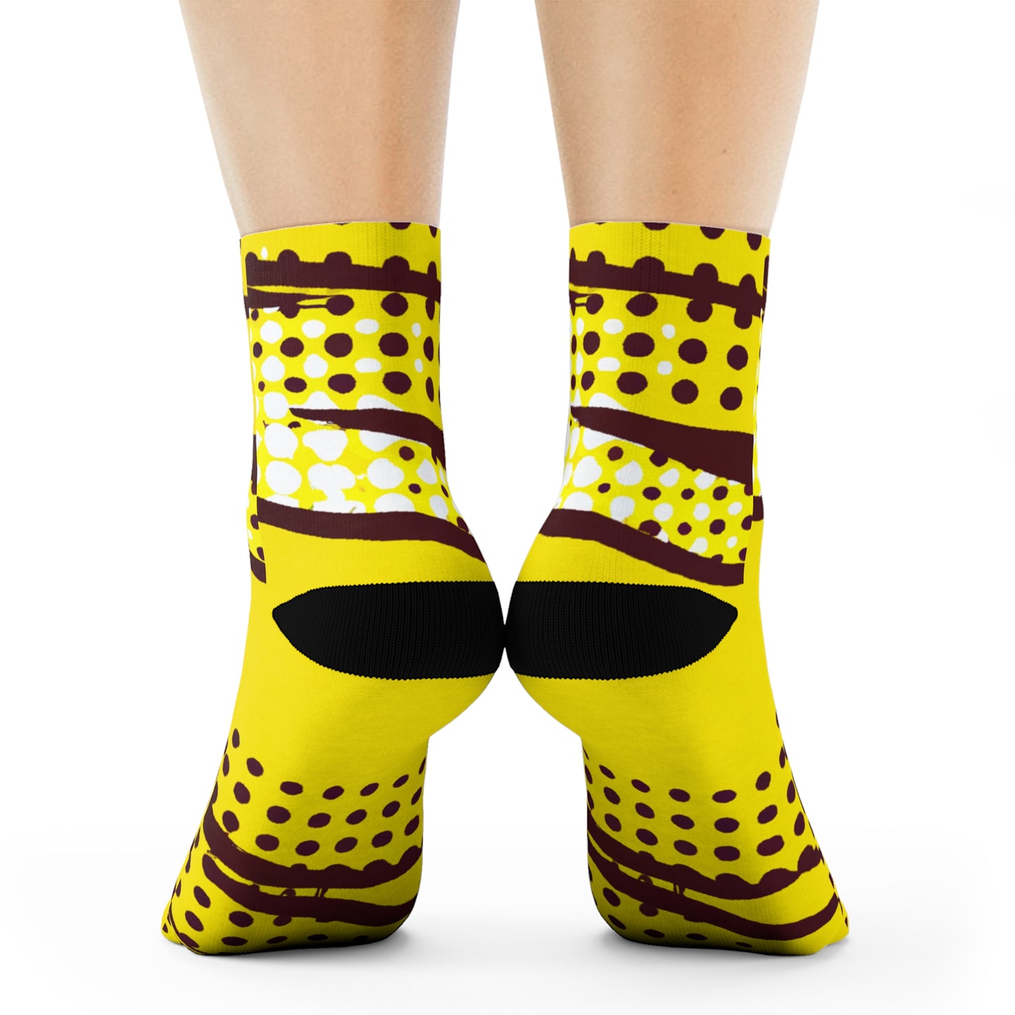 "Lichtenstein Collection: Premium Pop Art Crew Socks with Playful Dotted Designs" - Men and Women Crew Socks Combed Athletic Sports Casual Classic