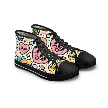 "Emoji Express High-Tops: Playful & Whimsical Sneakers for Fashionable Fun-Lovers" - High Top Trainers Fashion Sneakers