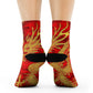 "Crimson & Gold Dragon Phoenix Crew Socks: A Fusion of Eastern Elegance and Mythical Inspiration" - Men and Women Crew Socks Combed Athletic Sports Casual Classic