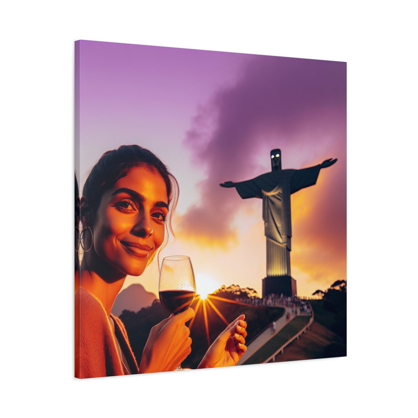 "Brasileira Sunset Serenity" - Framed Canvas Print Colourful Wall Art