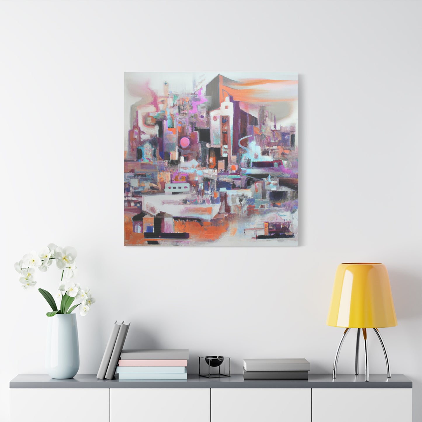 "Surreal Skyline: Abstract Harmony" - Framed Canvas Print Colourful Wall Art