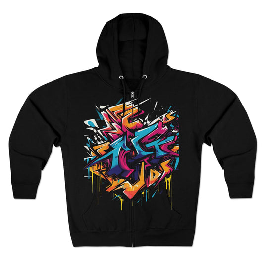 "Urban Art Hoodie" - Hoodies Zip Up Long Sleeve Fleece Sweatshirts Hoodies