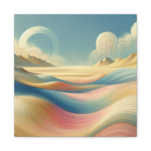 "Pastel Desert Dreams" - Framed Canvas Print Colourful Wall Art