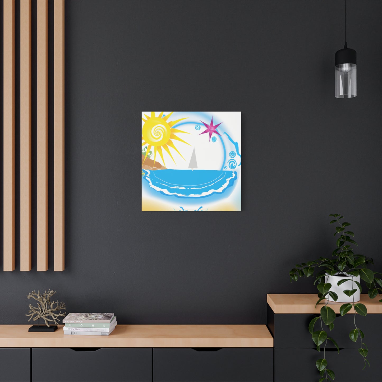 "Tropical Bliss Print" - Framed Canvas Print Colourful Wall Art