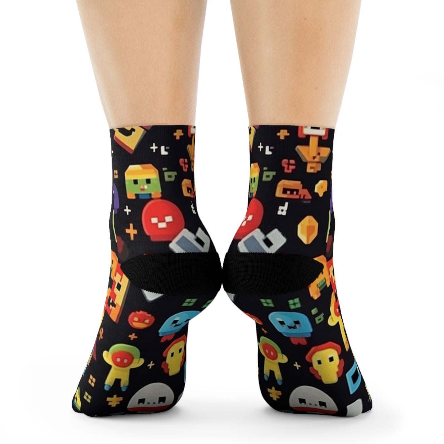 "Emoji Madness: Playful Crew Socks with Adorable Patterns!" - Men and Women Crew Socks Combed Athletic Sports Casual Classic